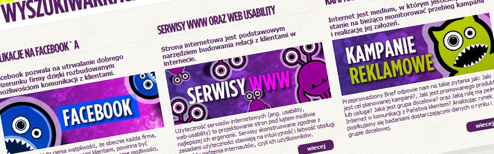 strona www dla e-marketingowa.pl zaprojektowania przez MammothDesign.pl w 2011r.