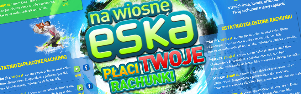 grafika dla Eska płaci Twoje rachunki zaprojektowania przez MammothDesign.pl w 2011r.