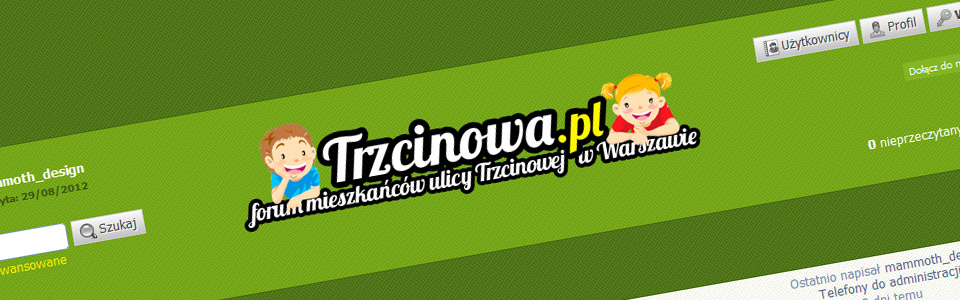 Forum mieszkańców ulicy Trzcinowej w Warszawie zaprojektowane i wykonane przez mammothdesign.pl w 2012r.