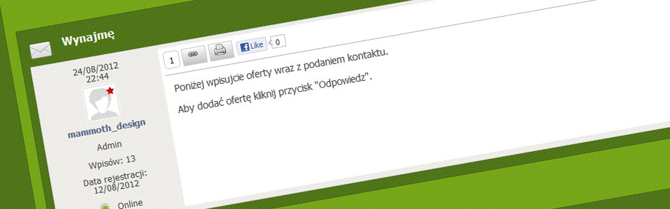 Forum mieszkańców ulicy Trzcinowej w Warszawie zaprojektowane i wykonane przez mammothdesign.pl w 2012r.